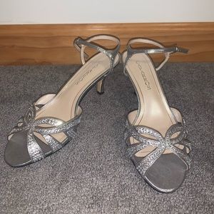 Caparros Silver Studded High Heels, Size 9 (W)